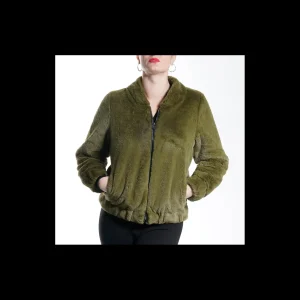 Bomber BETTA CORRADI VERDE MUSCHIO IN ECOPELLICCIA
