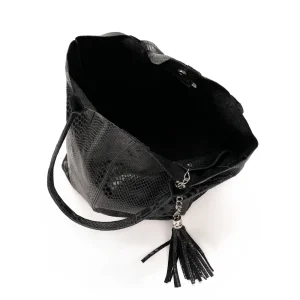 BORSA IN PELLE NERA GENUINE LEATHER