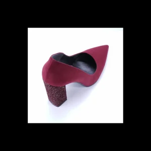 Décolleté Osvaldo Rossi colore rosso e tacco brillantinato