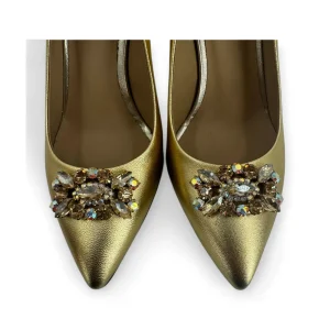 MILU' MILANO DECOLLETE' A PUNTA LAMINATE CON APPLICAZIONE GIOIELLO