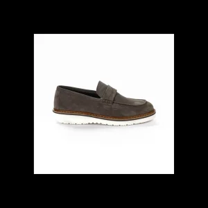 MOCASSINO Andrea Nobile IN CAMOSCIO GRIGIO CHIARO