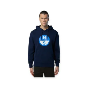 NORTH SAILS FELPA UOMO HOODED CON CAPPUCCIO E MAXI STAMPA