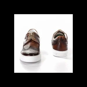 Sneakers Andrea Nobile in pelle color cuoio