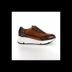 SNEAKERS ANDREA NOBILE IN PELLE COLORE CUOIO CON PARA ALTA