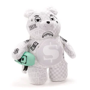 SPRAYGROUND ZAINO SPLIT MEAN AND CLEAN BEAR BIANCO