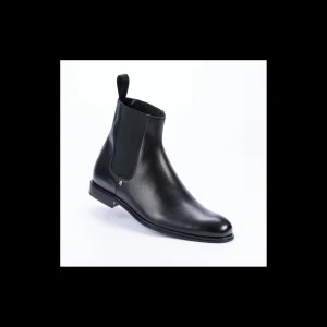 STIVALETTO CESARE PACIOTTI IN PELLE , NERO, CON ELASTICI LATERALI