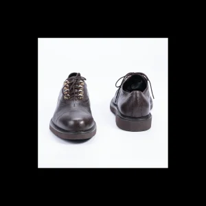 STRINGATA CESARE PACIOTTI IN PELLE MARTELLATA TESTA DI MORO