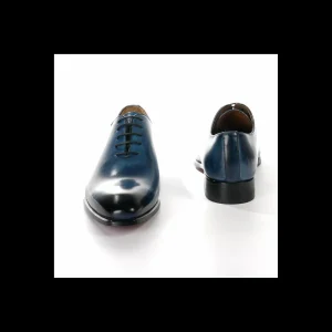 Stringata elegante Andrea Nobile blu fondo cuoio