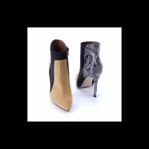 Tronchetto Osvaldo Rossi in camoscio e stampa in pelle di pitone